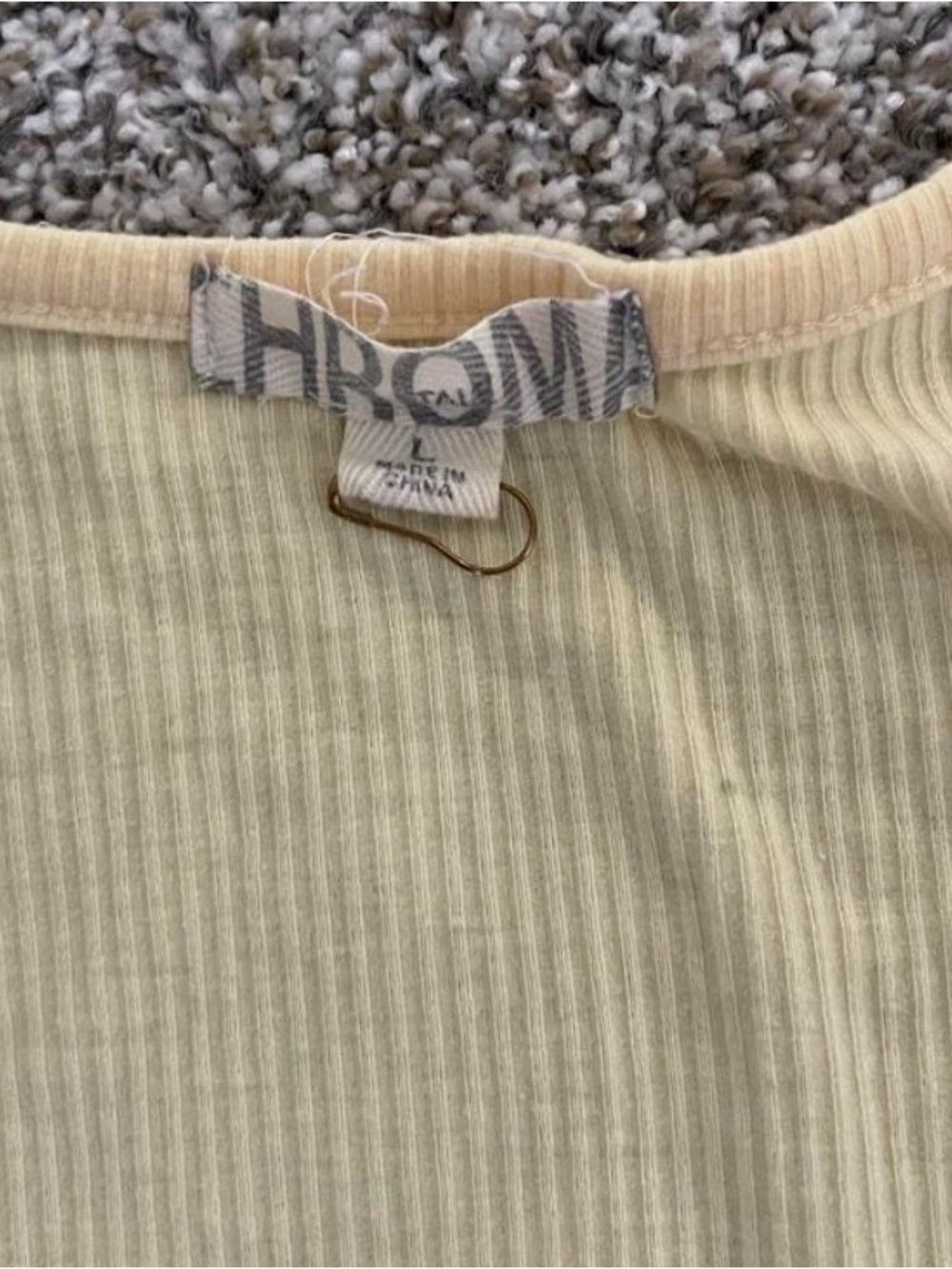 Chromat Beige Ribbed Button-Front Tank - Picture 4 of 4